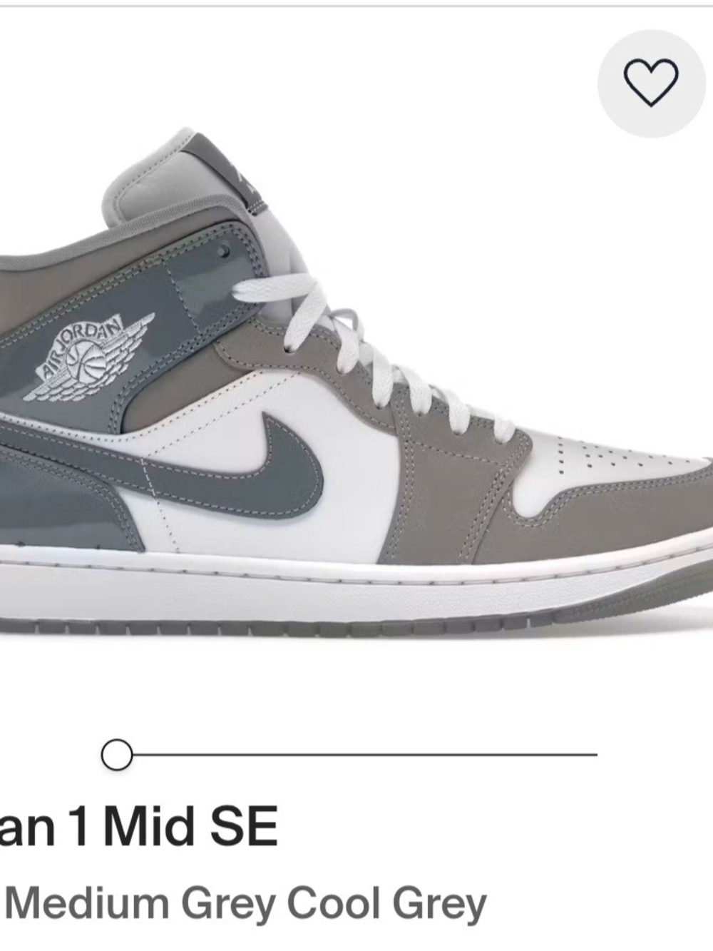 Jordan 1 Mid SE - Cool Grey & White